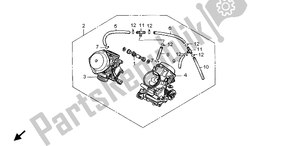 All parts for the Carburetor (assy.) of the Honda XL 600V Transalp 1998