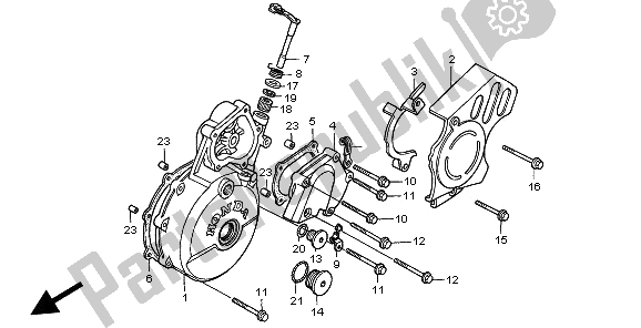 Toutes les pièces pour le Couvercle De Carter Gauche du Honda SLR 650 1997