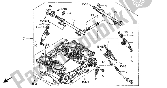 All parts for the Throttle Body (assy.) of the Honda VFR 800 2003