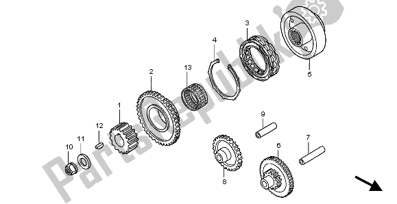 Toutes les pièces pour le Embrayage De Démarrage du Honda XL 125V 2002