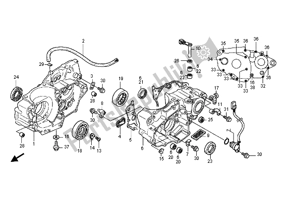 All parts for the Crankcase of the Honda CRF 450R 2012