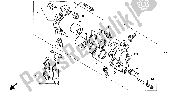 Tutte le parti per il Pinza Freno Anteriore del Honda CRF 250R 2009