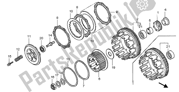 All parts for the Clutch of the Honda CBR 900 RR 1995