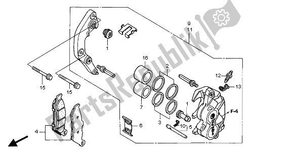 Todas las partes para Pinza De Freno Delantero de Honda NT 650V 2001