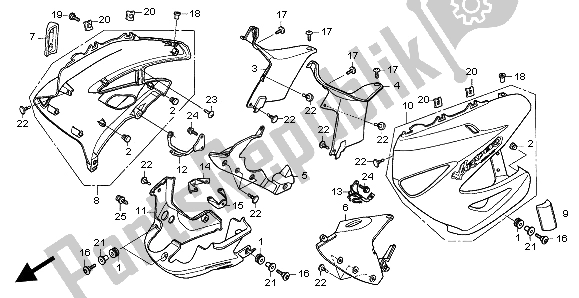 Tutte le parti per il Sotto Il Cappuccio del Honda XL 1000V 2004