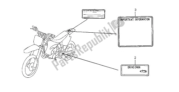 All parts for the Caution Label of the Honda CR 85R SW 2005