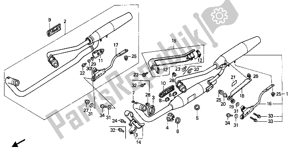 Todas las partes para Silenciador De Escape de Honda VT 600C 1993