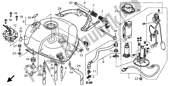 Tutte le parti per il Serbatoio Di Carburante del Honda NT 700 VA 2010