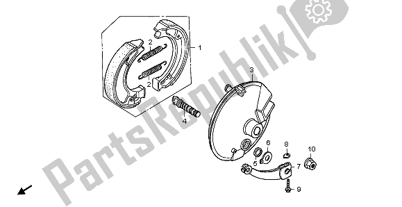 All parts for the Front Brake Panel of the Honda CRF 70F 2009