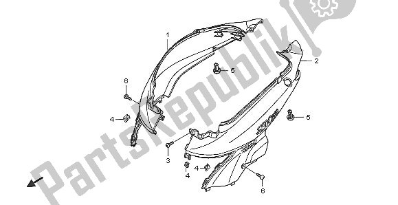 Tutte le parti per il Copertura Del Corpo del Honda SH 150 2005