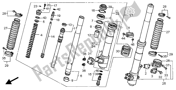 Toutes les pièces pour le Fourche Avant du Honda XR 400R 1997