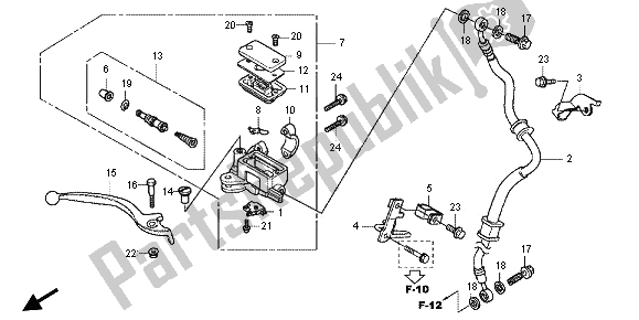 Todas las partes para Cilindro Maestro Del Freno Delantero de Honda CBR 250R 2013