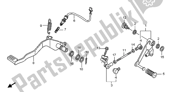 Toutes les pièces pour le Pédale du Honda XL 125V 2006