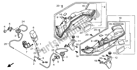 All parts for the Air Intake Duct Solenoid Valve of the Honda CBR 1000 RR 2009