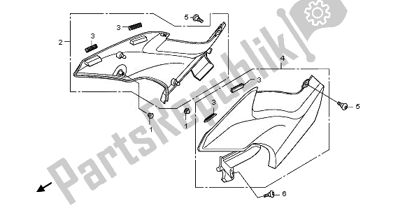 Todas as partes de Tampa Lateral do Honda CBF 1000 FA 2011