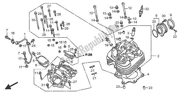 Todas las partes para Cabeza De Cilindro de Honda TRX 300 EX Fourtrax 2005