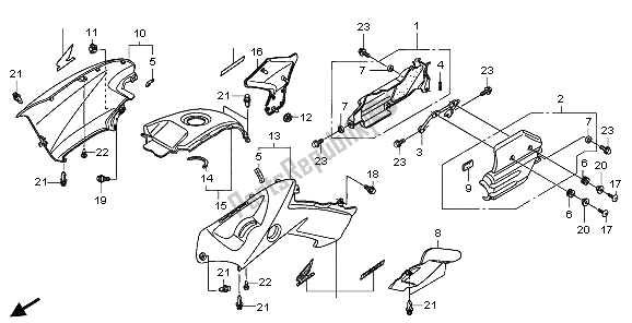 Toutes les pièces pour le Couverture De Corps du Honda TRX 500 FA Fourtrax Foreman 2006