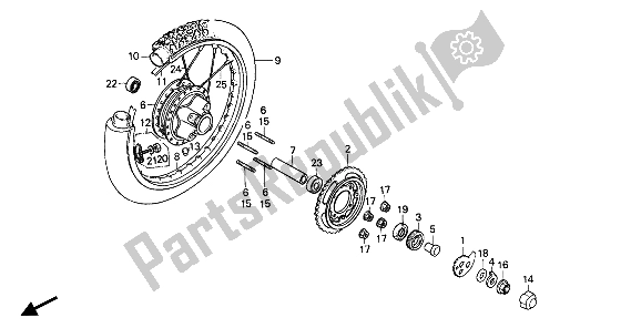 Todas las partes para Rueda Trasera de Honda MTX 200 RW 1985