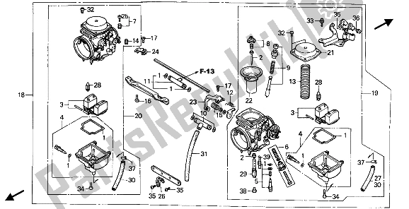 Tutte le parti per il Carburatore del Honda CB 125 TD 1988