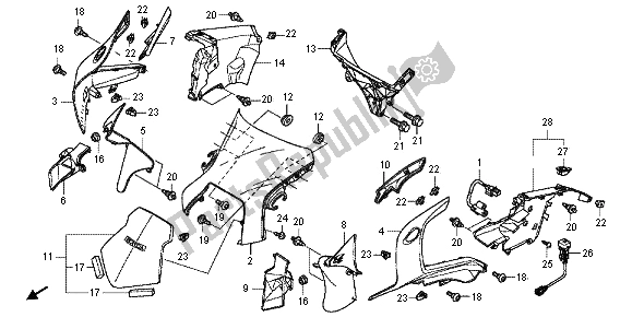 Todas las partes para Capucha Superior de Honda VFR 1200F 2012