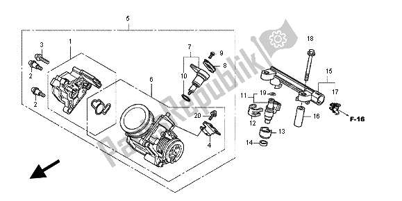 All parts for the Throttle Body of the Honda NC 700 XA 2012