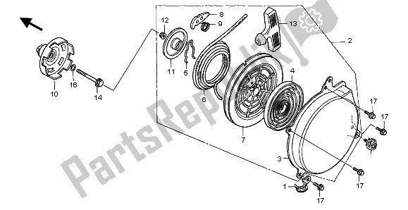 Tutte le parti per il Avviamento A Strappo del Honda TRX 400 FW Fourtrax Foreman 2000