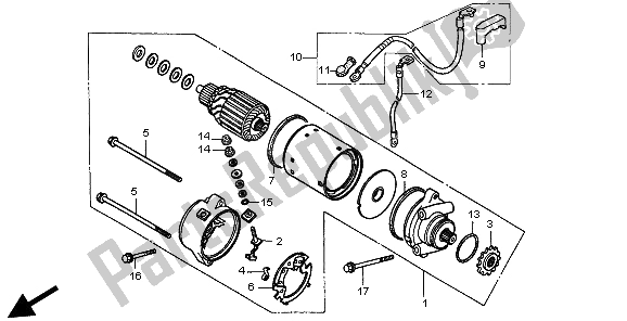 All parts for the Starting Motor of the Honda CMX 250C 1998