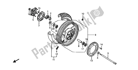 Todas las partes para Rueda Trasera de Honda ST 1100 1992