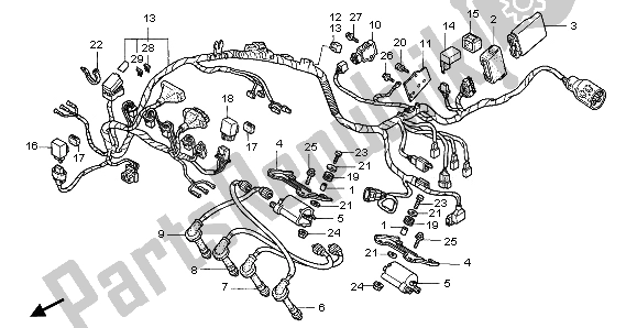 Todas las partes para Arnés De Cables de Honda CBR 600F 1995