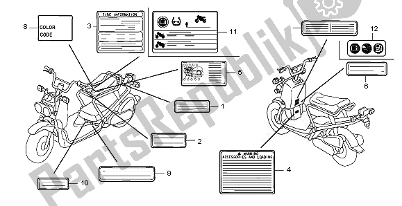 Wszystkie części do Etykieta Ostrzegawcza Honda NPS 50 2010