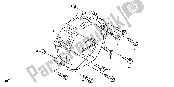Alle onderdelen voor de A. C. Generator Deksel van de Honda CBR 1000 RA 2012
