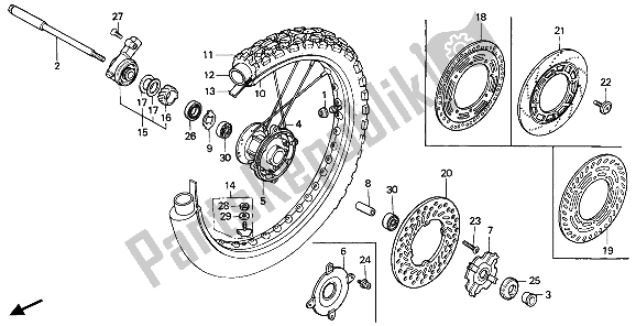 Todas las partes para Rueda Delantera de Honda XR 250R 1987