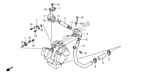 All parts for the Water Pump of the Honda VF 750C 1999