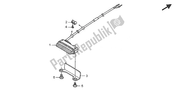 All parts for the Taillight of the Honda CRF 450X 2005