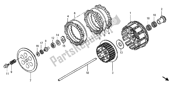 Todas as partes de Embreagem do Honda CRF 450X 2013