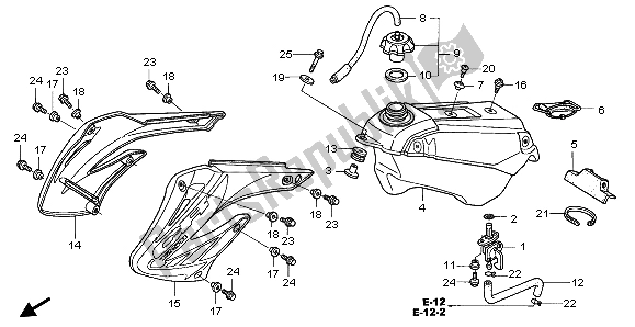 Todas las partes para Tanque De Combustible Y Cubierta de Honda CR 125R 2004