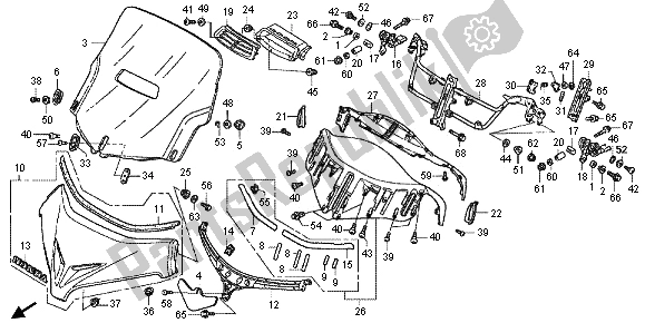 Tutte le parti per il Parabrezza del Honda GL 1800 2013