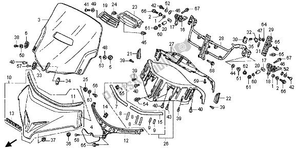 Tutte le parti per il Parabrezza del Honda GL 1800 2013