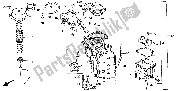 Todas las partes para Carburador de Honda NX 650 1994