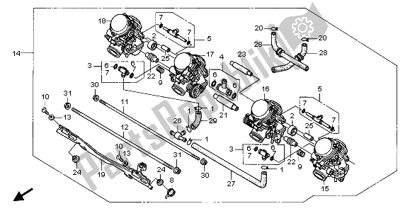 Todas las partes para Carburador (montaje) de Honda CBR 1000F 1997