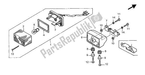 Tutte le parti per il Fanale Posteriore del Honda VT 750 DC 2002