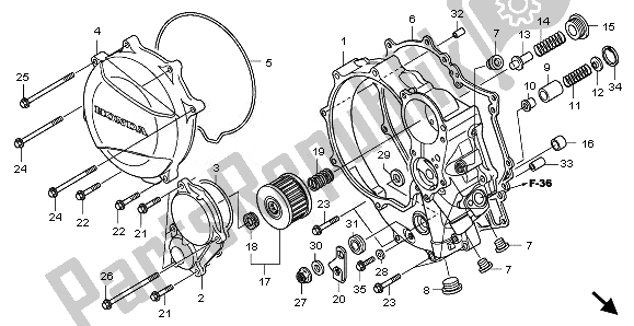 Tutte le parti per il Coperchio Carter Destro del Honda TRX 700 XX 2008