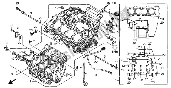 All parts for the Crankcase of the Honda CBR 600 RR 2008