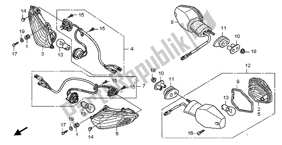 All parts for the Winker of the Honda CBR 1000 RR 2008