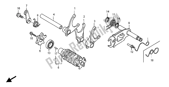 Todas las partes para Tambor De Cambio De Marcha Y Horquilla De Cambio De Marcha de Honda XR 650R 2007