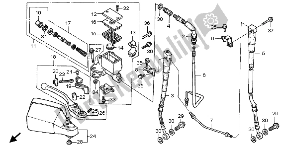 Toutes les pièces pour le Maître-cylindre De Frein du Honda XRV 750 Africa Twin 1999