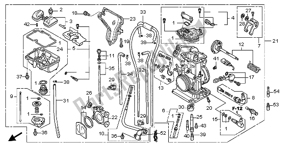 All parts for the Carburetor of the Honda CRF 250R 2004