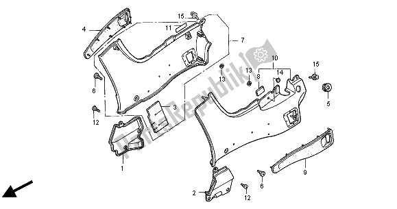 Alle onderdelen voor de Zijdeksel van de Honda ST 1100A 2001