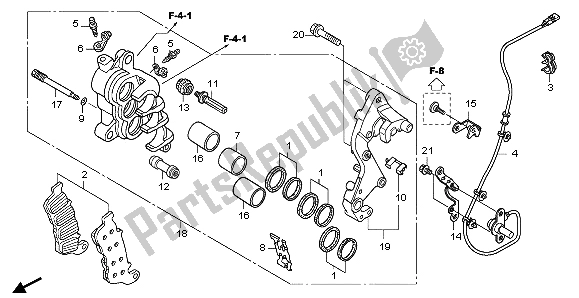 Tutte le parti per il R. Pinza Freno Anteriore del Honda CB 600 FA Hornet 2007