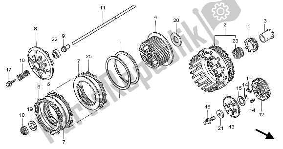 Toutes les pièces pour le Embrayage du Honda VTR 1000 SP 2001